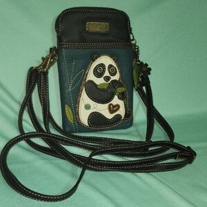 Chala Panda Crossbody Bag - Teal and Black Delight